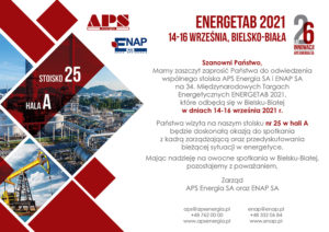 Zaproszenie Energetab 2021_APS Energia_ENAP